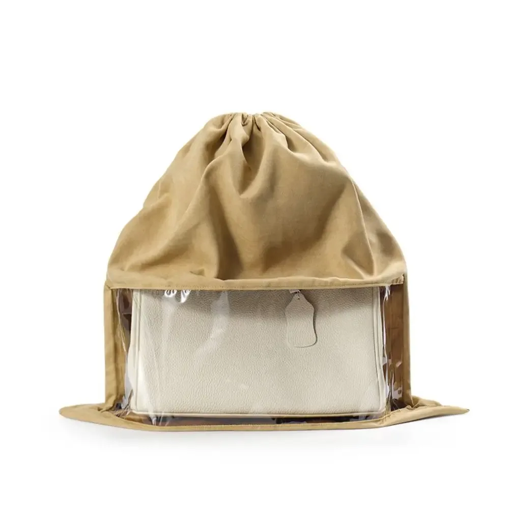 sac à cosmétiques en tissu avec cordon de serrage, sac de rangement anti-poussière, pochette de rangement anti-poussière grande capacité
