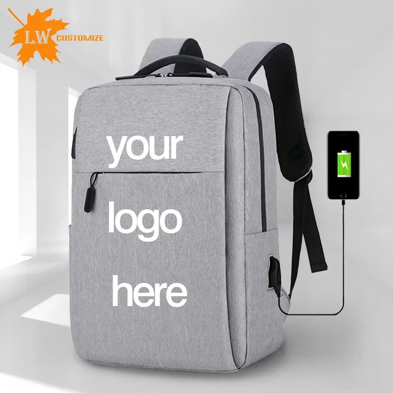 Sac à dos personnalisable en nylon pour ordinateur portable, sac cadeau, sac d'affaires pour hommes, sac d'école, sac à dos décontracté pour femmes, impression de logo, photo, nom
