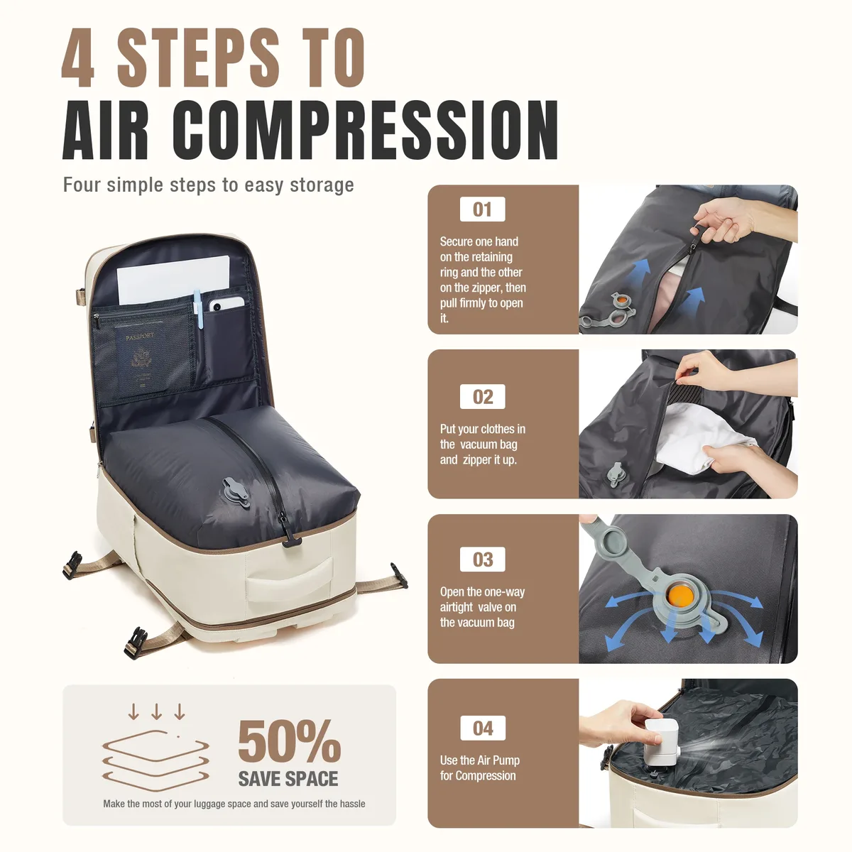 sac à dos de voyage sous vide, bagage à main pour avion, sac à dos ryanair 40x30x20 pour femme, sac de travail pour homme, sacoche pour ordinateur portable