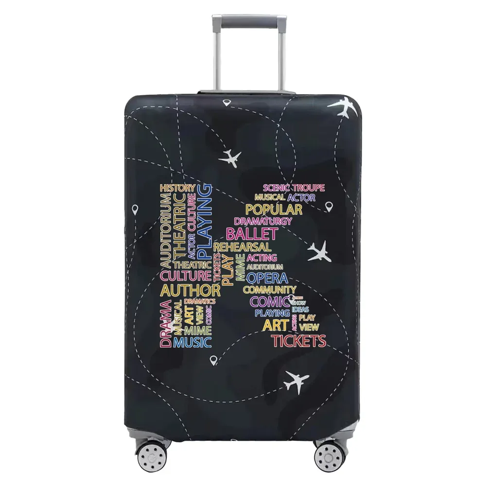 housse de valise de voyage en tissu extensible, housse de protection pour bagages de 18 à 28 pouces, série de textes