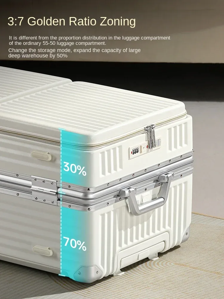 bagage à ouverture frontale, cadre en aluminium de grande capacité, 28/30/32 pouces max, chariot pc durable, valises de voyage, valise de cabine de 20 pouces