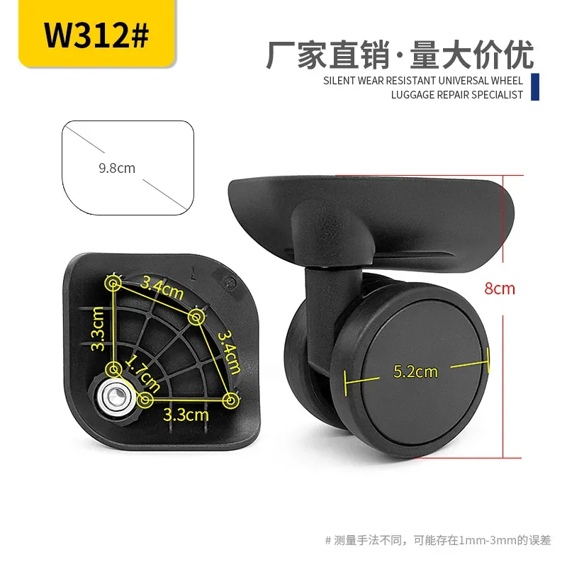 accessoires pour valises : roues universelles, poignées télescopiques, roulettes pour valises de voyage, roues pour coffres de loisirs, roues pour valises rigides en pc - guangzhou yongfeng