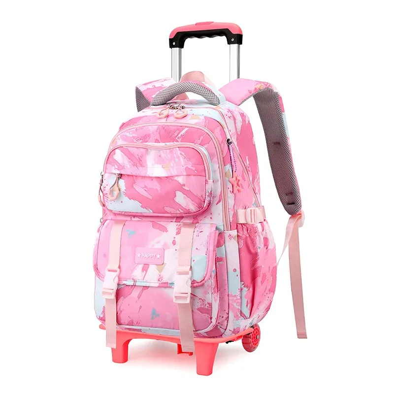 sac à dos scolaire à roulettes pour enfants, sac à dos à roulettes pour filles, sac à roulettes pour étudiants, bagage à roulettes de voyage