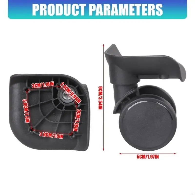 4xff – double roue remplacement pour bagages, valise légère y39, roue remplacement