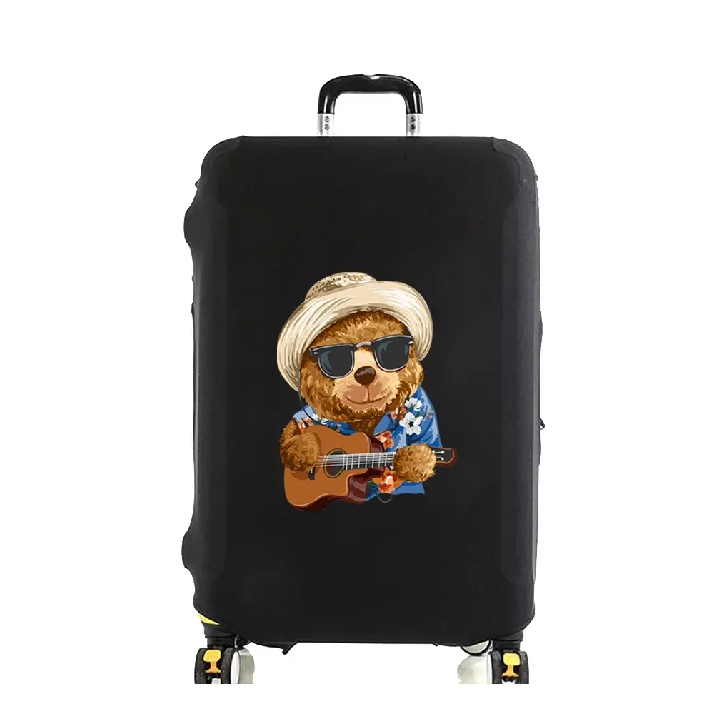 housse de protection pour bagages en tissu extensible, ours mignon, housse anti-poussière adaptée à une valise de 18 à 32 pouces, organisateur de voyage