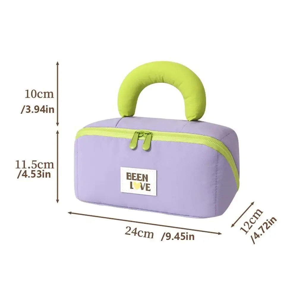 sac de rangement grande capacité en coton doux, anti-éclaboussures, avec double fermeture éclair, sac de maquillage portable à compartiments