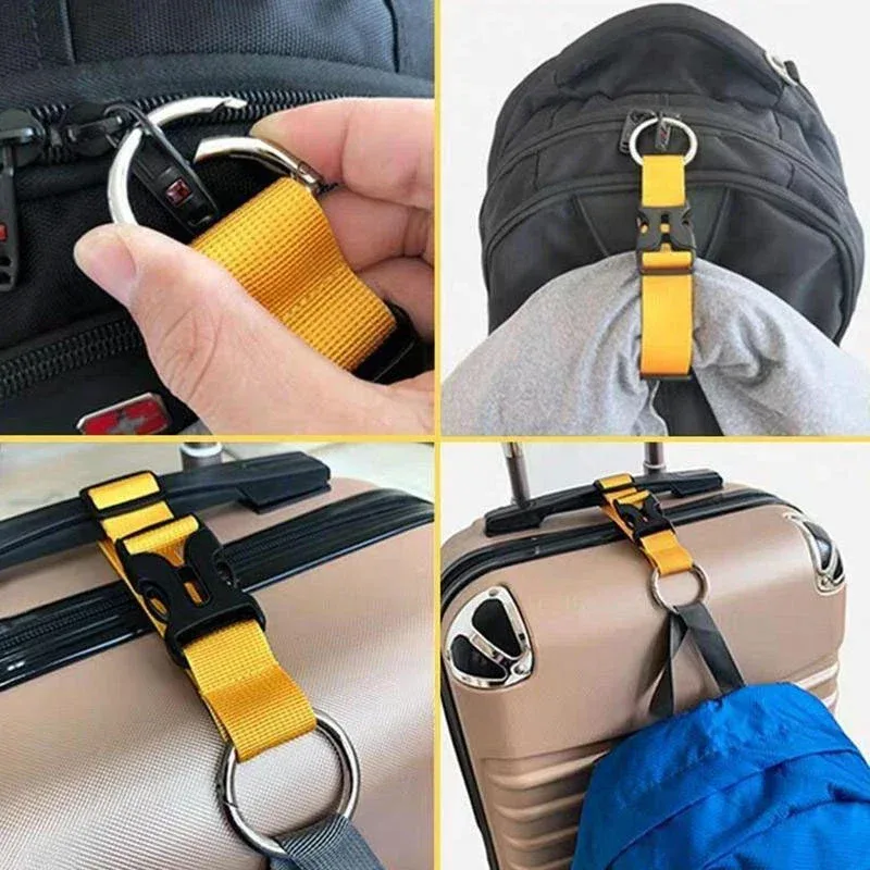 boucle de ceinture à dos multifonctionnelle, 1 pièce, bande de bagage, boucle de suspension pour sac à dos, crochet de valise portable, boucle de suspension