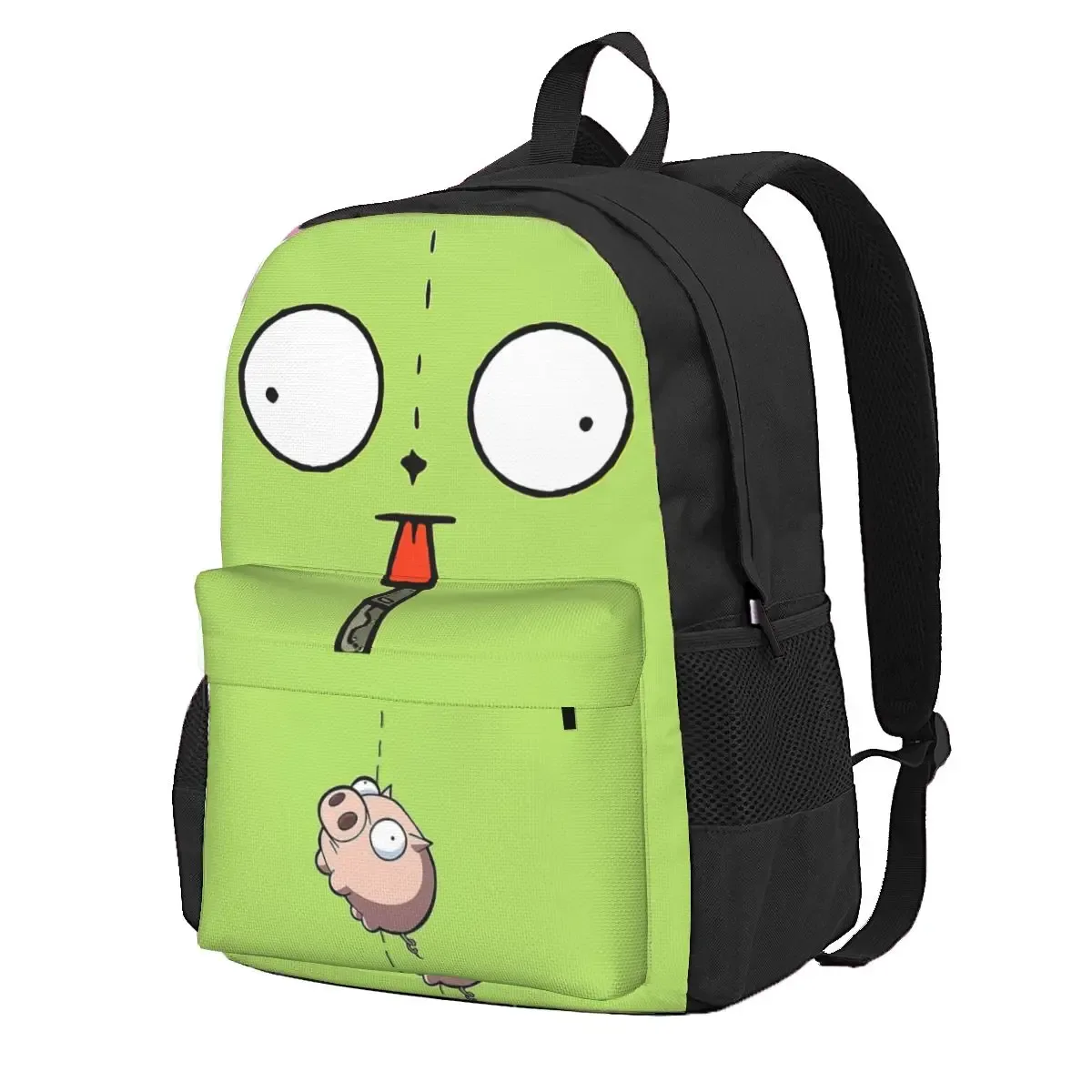 invader zim gir dib vert dib robot sac à dos mochila tendance étudiant sac d'école ordinateur portable sac à dos adolescent grand voyage sac à bandoulière