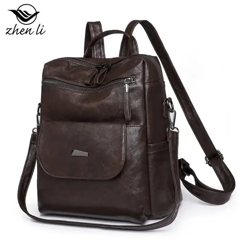 version coréenne grande capacité sac à dos femme sac à dos mode personnalité pu double sacs à bandoulière sac à dos femme