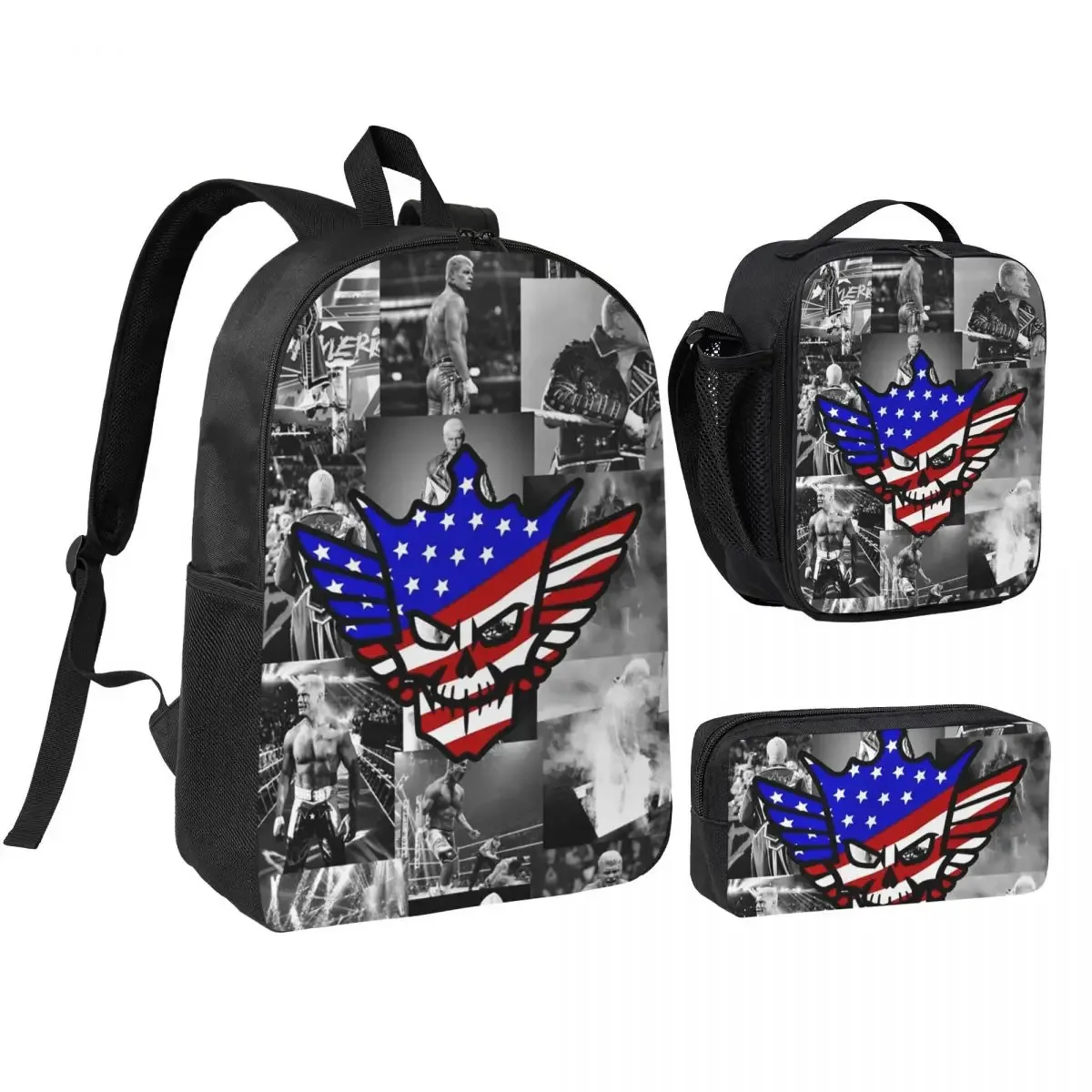 sac à dos in the ring cody rhodes american nightmare, sac d'école, sac à bandoulière pour ordinateur, sac à dé