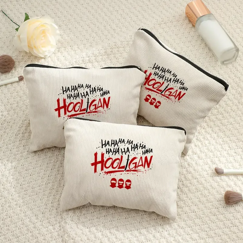 trousse de toilette en velours côtelé arirang 2.0 world tour 2026 pour femme, sac de rangement multifonction léger, cadeau pour fans kpop de l'album haha