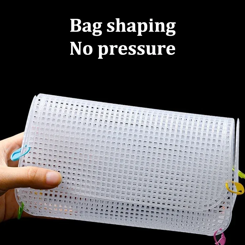 kit de tissage auxiliaire en maille plastique, sac à bandoulière, tissu en maille plastique, matériel de couture pour bricolage, fabrication de sac de tissage