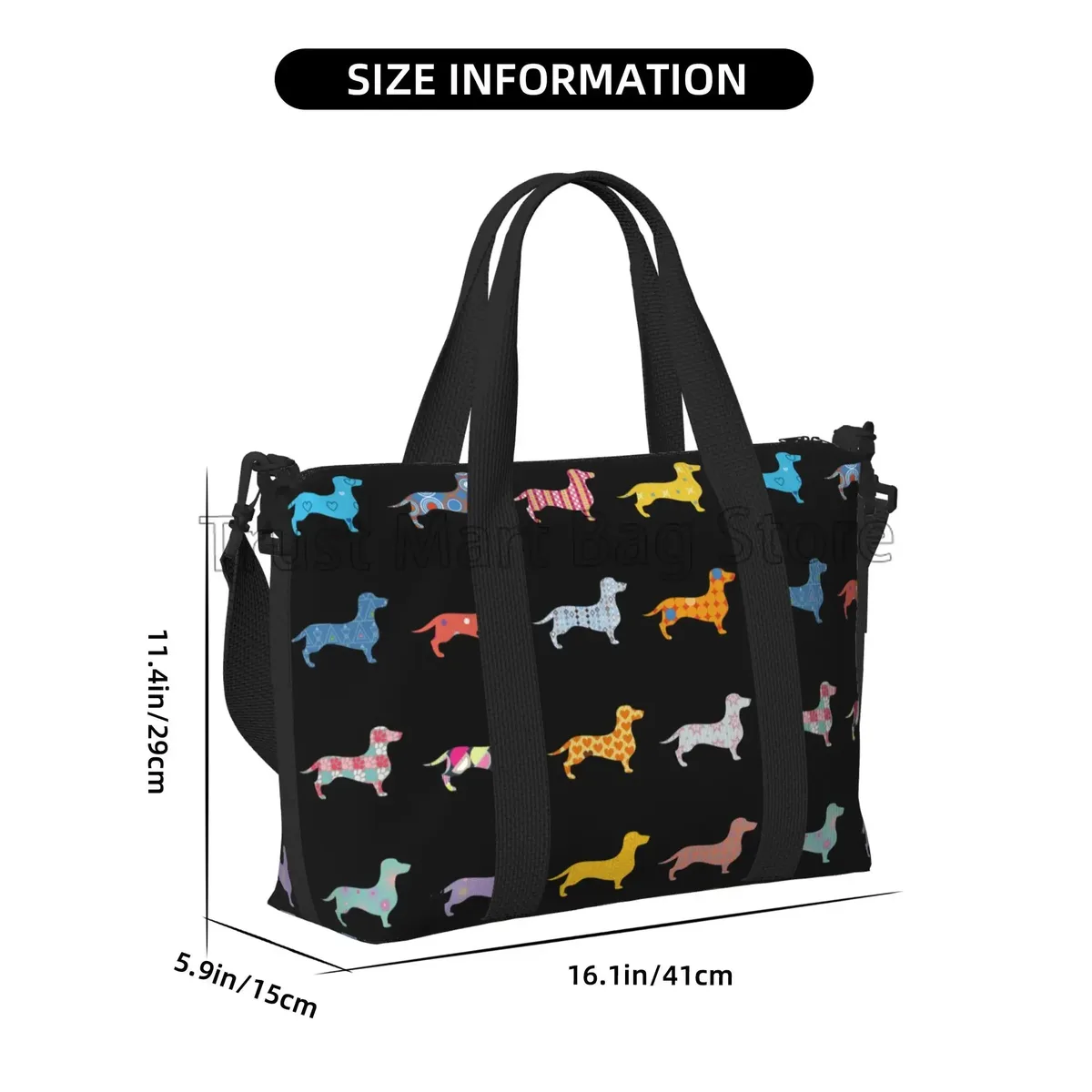 sac de sport personnalisé durable unisexe, sacs de voyage mignons, grands sacs d'entraînement, sac de week-end, sac de nuit, salle de sport, chiens teckel