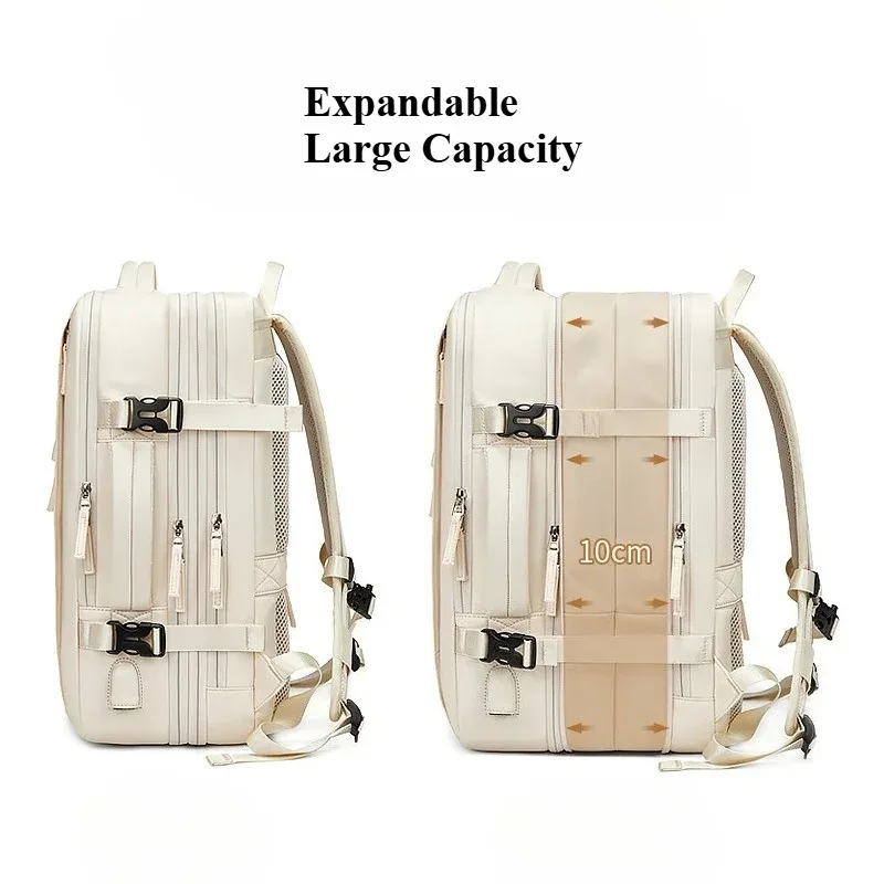 sac à dos de voyage décontracté pour femme, avec compartiment humide/sec, grande capacité, extensible, pour ordinateur portable, avec port usb