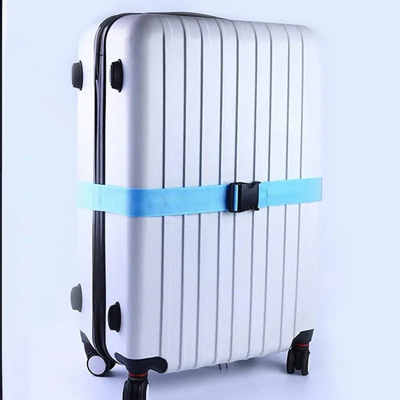sangle de bagage en nylon réglable, 1 pièce, sangle à boucle pour valise de voyage, accessoires de voyage, emballage de valise, ceinture de sécurité