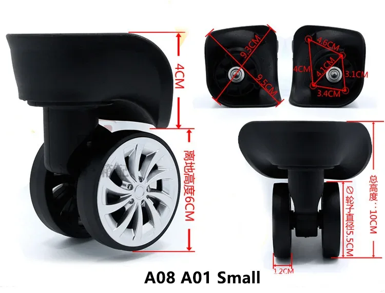 a01 a08 a-08 roues d'avion silencieuses boîtier de chariot bagages roue universelle valise réparation accessoires roues de remplacement roulette