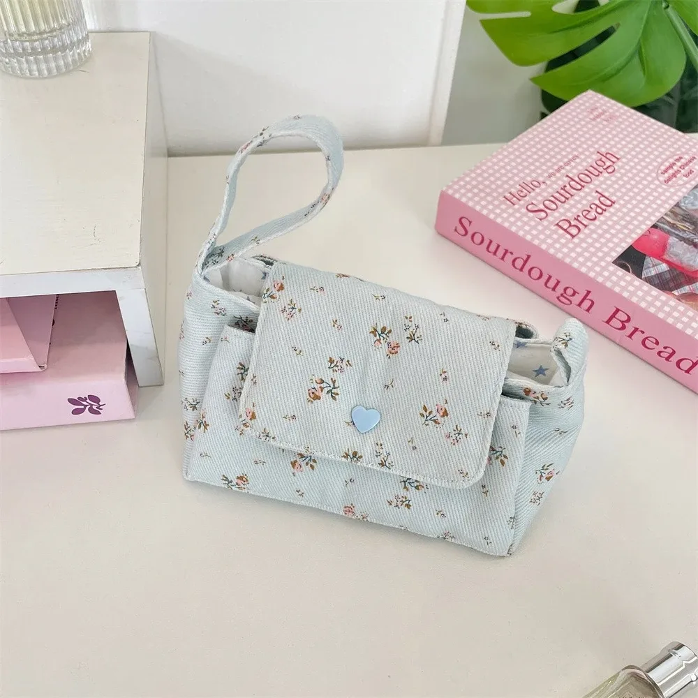 sac de toilette en toile multi-poches pour femmes, sacs de rangement de voyage, sacs à maquillage mignons à fleurs, organisateur de cosmétiques multi-couches