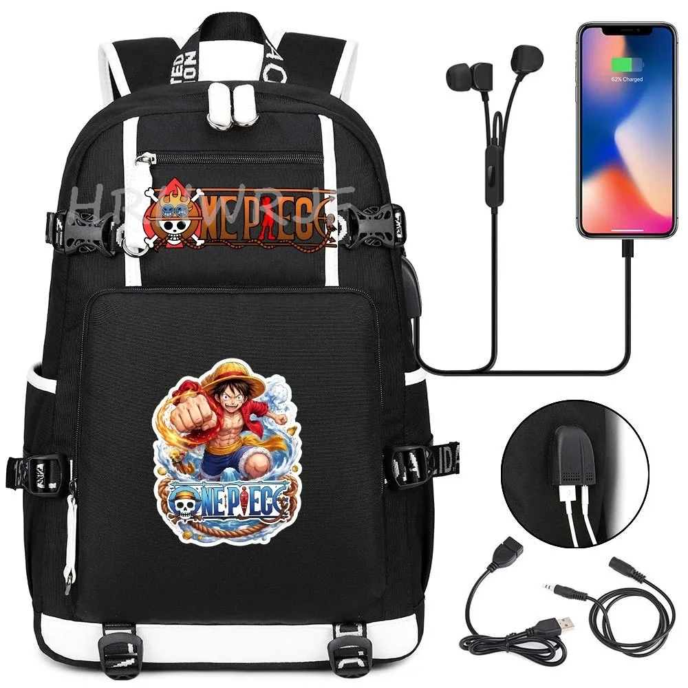 sac à dos one piece monkey d luffy, simple, grande capacité, pour le sport, les voyages, les loisirs, l'école, pour ordinateur portable, unisexe, mochila de voyage