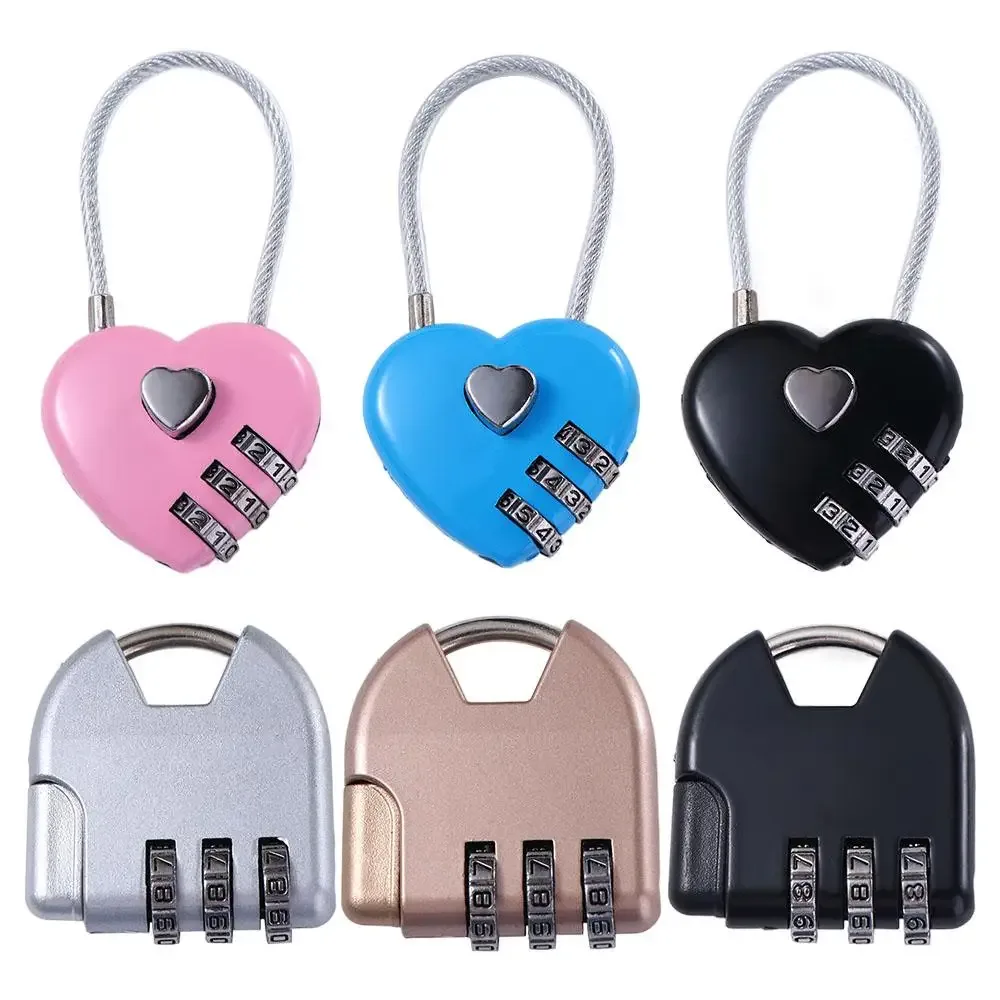 cadenas de voyage en forme de cœur pour bagages, serrure à combinaison tsa pour tiroir de gym, cadenas de sécu