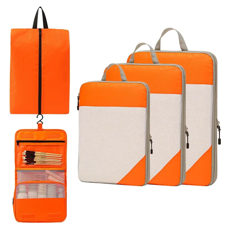 sac de rangement de voyage pour placard, bagages de voyage pour vêtements, chaussures, articles de toilette, cosmétiques, cubes d'emballage anti-poussière, sac de compression