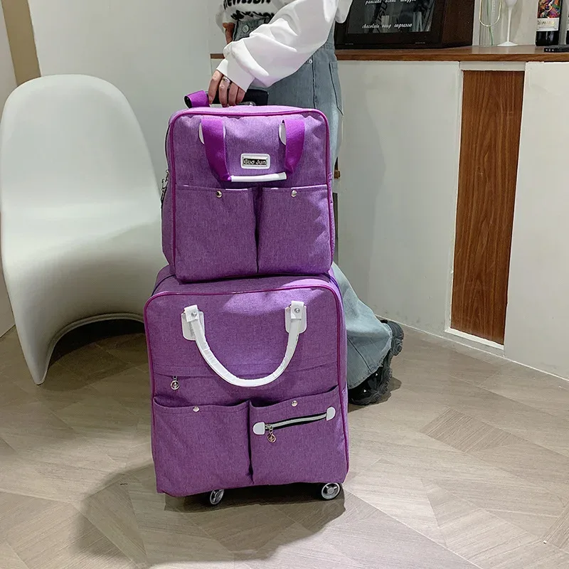 sac à roulettes pour femmes, sac à dos de voyage pour filles, sacs à roulettes de grande capacité, sac de voyage, valise, 2 pièces/ensemble, 2022