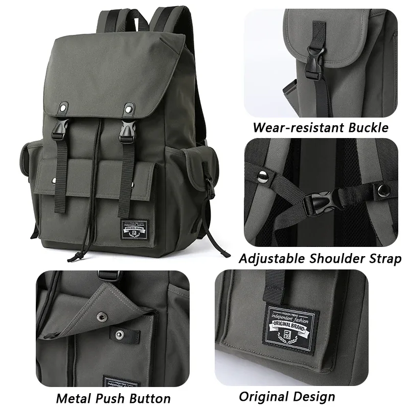 mode étanche grande capacité cordon sac à dos pour hommes oxford durable voyage collège étudiant ordinateur portable sac d'école bookbag