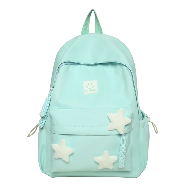 sac à dos rose mignon pour filles cartable à la mode décoré d'étoiles avec porte-clés en peluche parfait pour une utilisation quotidienne et l'école style adorable et tendance idéal pour adolescente
