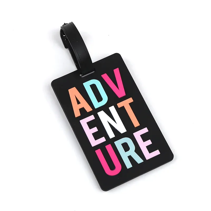 étiquette de bagage en pvc avec animaux de dessin animé, 1 pièce, pour femmes et hommes, accessoires de voyage de vacances, étiquettes de valise, nom, identification, adresse, étiquettes de bagage de voyage