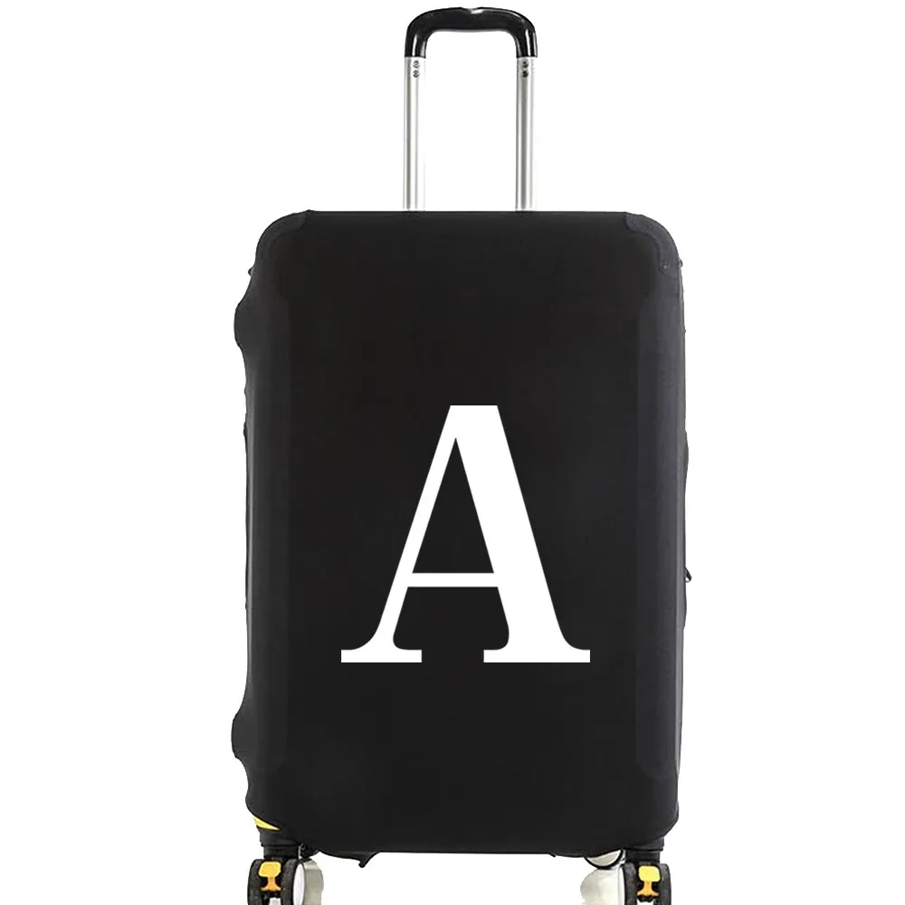 juste de bagage unisexe avec motif de lettre blanche, sacs à poussière élastiques, valise à roulettes, étui à la mode, accessoires de voyage, 18 "-32"