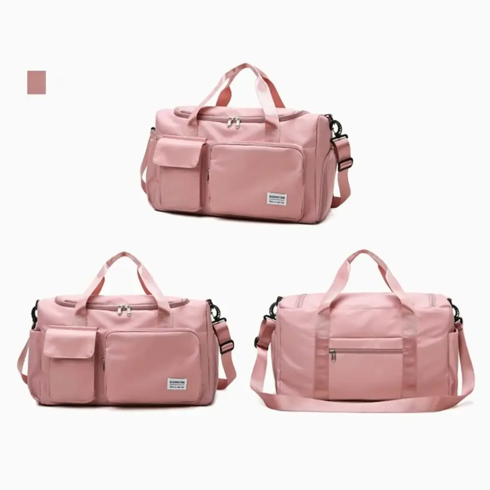 Sac de voyage Oxford robuste et pliable en nylon avec compartiment à chaussures, couleur unie, grande capacité, sac à main pour affaires