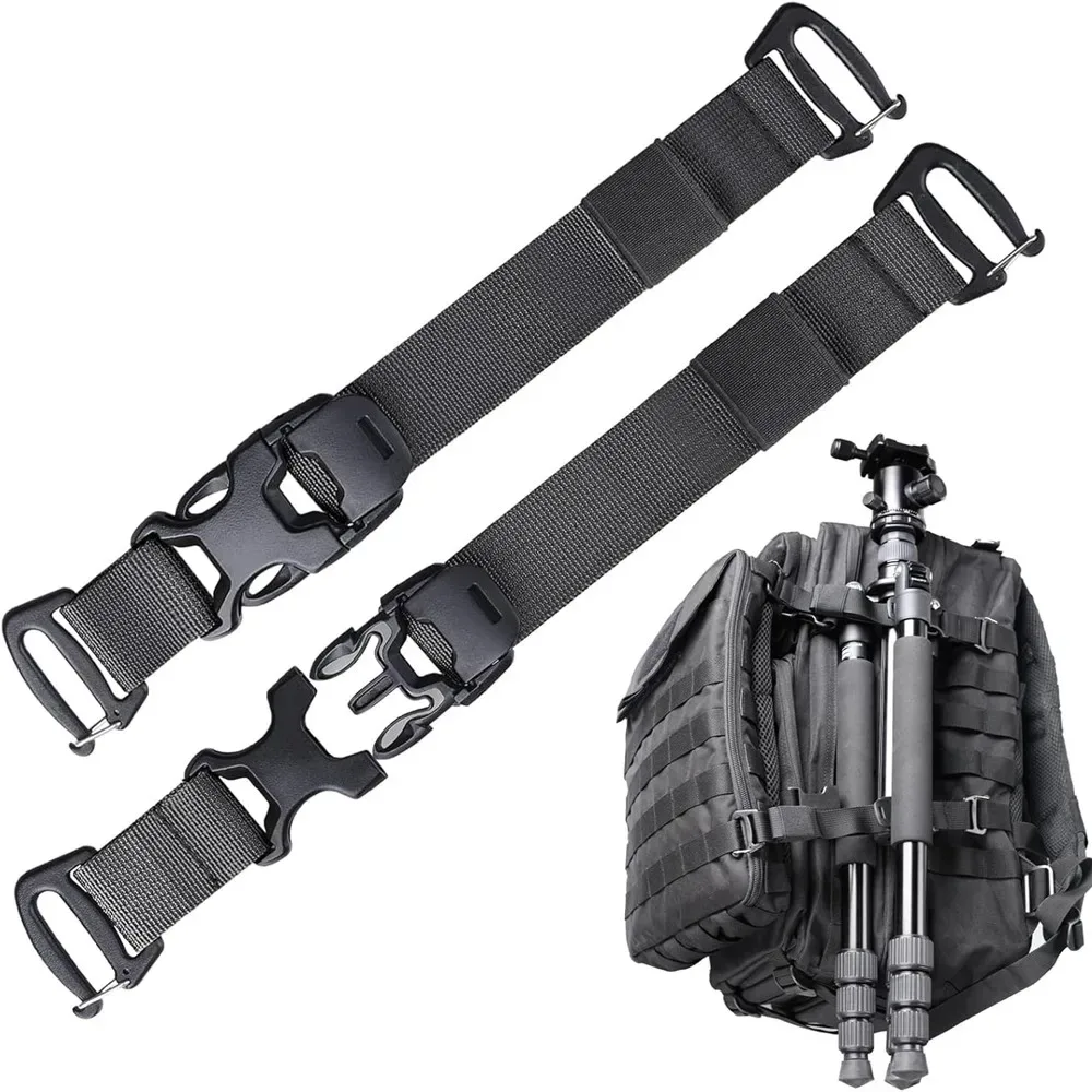 Sangles de sac à dos tactiques Molle, 2 pièces, sangles de fixation réglables et allongées, sangles à boucle Molle, accessoires pour sac à dos d'extérieur