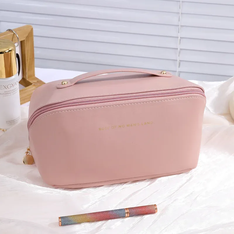 trousse de maquillage grande capacité pour femme, sac de toilette, étui de rangement, pochette de luxe, organisateur de voyage zippé ﻿