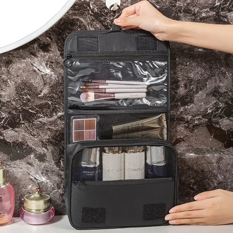 sac de maquillage de voyage, pochette de rangement de produits de toilette de grande capacité, organisateur de maquillage de voyage, sac de beauté étanche, sac de lavage de salle de bain