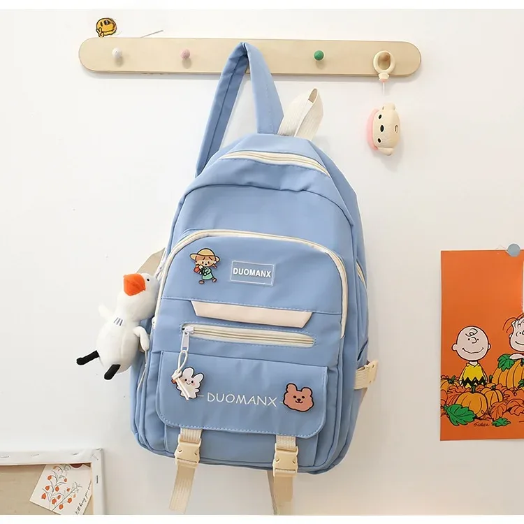 sac à dos simple grande capacité pour lycéens, sac à double bandoulière pour collégiens, petit public du collège, école primaire