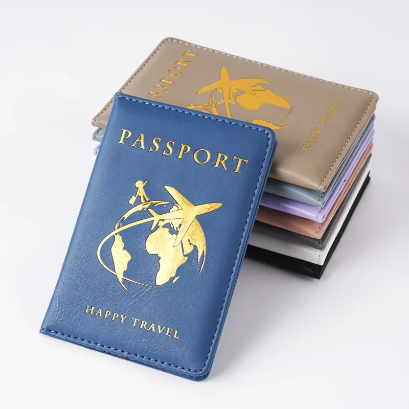Porte-Passeport Personnalisé pour Avion, Couvre-Passeport de Voyage, Étui en PU à la Mode pour Cartes et Billets