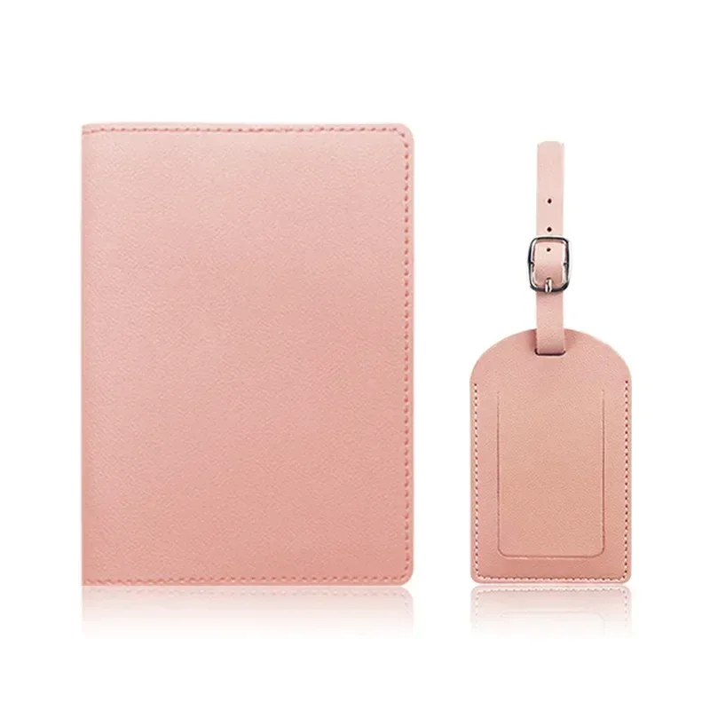 porte-passeport en cuir pu épais multicolore, couverture de passeport avec carte en papier, ensemble d'étiquettes de bagage