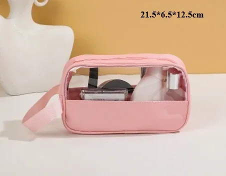 sac de toilette de voyage portable pour femme, transparent, multifonction, grande capacité, sacs de bain et de toilette, étui de rangement étanche en pu