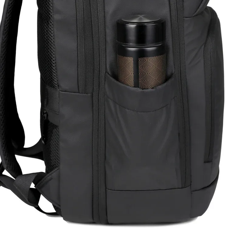 sac à dos de chargement usb hydrofuge pour voyage d'affaires, sac à dos extensible de grande capacité pour hommes et femmes, noir pratique pour les déplacements quotidiens