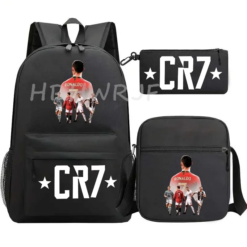 nouveau sac à dos cr7, capacité 3 pièces, sacs d'école pour garçons et filles, légers, pour femmes et hommes, sport, décontracté, pour adolescents, ordinateur portable, mochila infantil