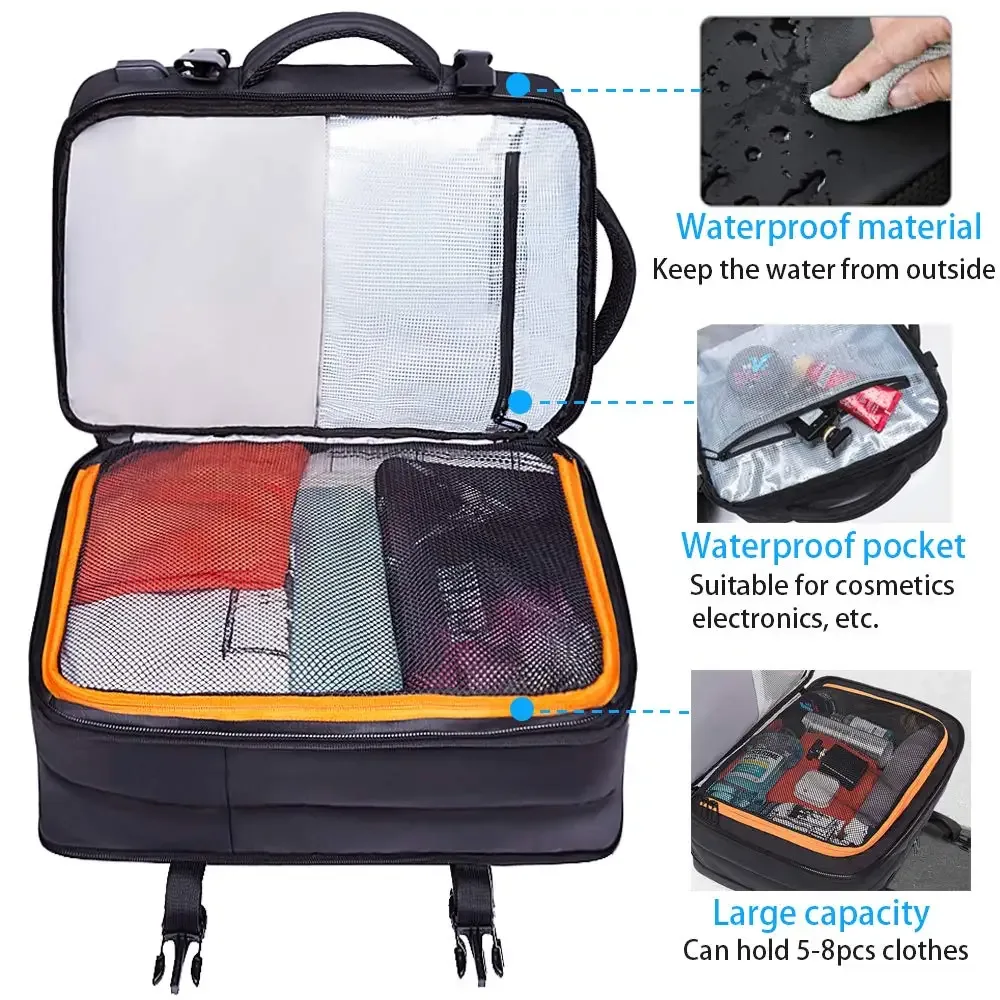 bange – sac à dos de voyage extensible pour hommes, sac à dos d'affaires, sac d'école avec chargeur usb, grande capacité, sac étanche pour ordinateur portable de 15.6 pouces