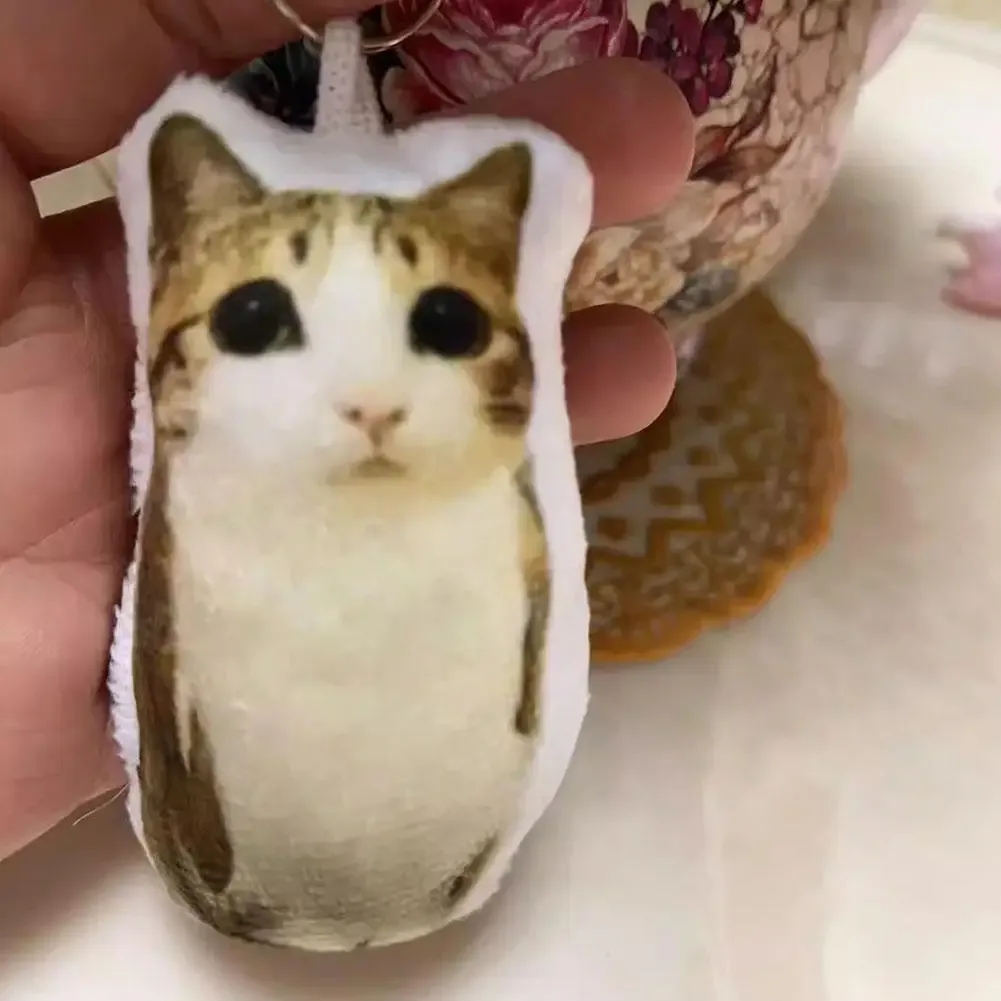 porte-clés en peluche chat mignon avec son, jouet en peluche doux, pendentif amusant pour sac à dos, cadeau pour les amis