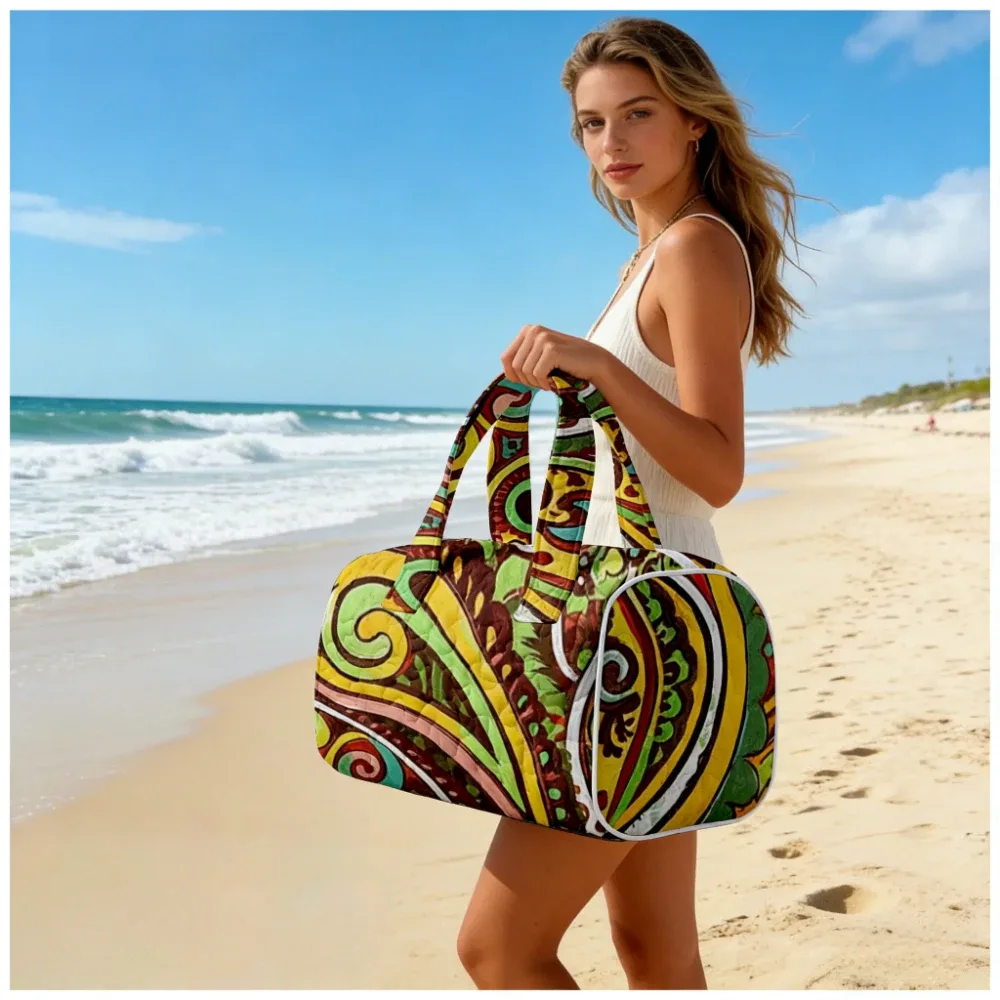 sac fourre-tout matelassé pour homme et femme, grand sac hobo chic bohème, sac à bandoulière unique à imprimé cachemire, sac de plage spacieux, sac de voyage fourre-tout