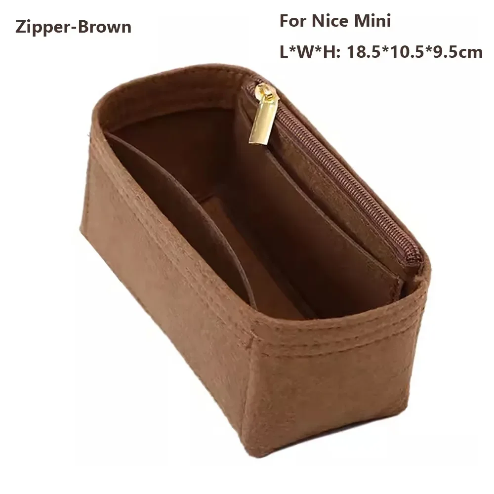 organisateur de sac à main en feutre, insert de sac, support de rangement, doublure de sac, organisateur portable pour lv nice nano/mini/bb/vanity