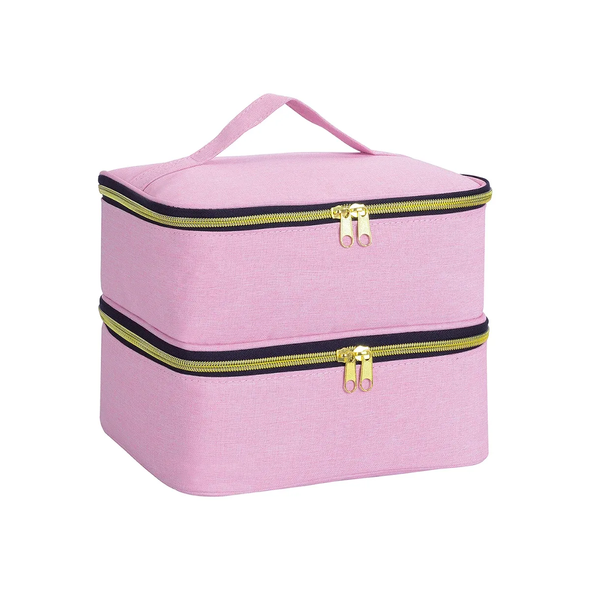organisateur de vernis à ongles, sac fourre-tout de rangement cosmétique double couche portatif pour les amateurs d'ongles, peut stocker des outils à ongles, du gel de vernis à ongles, d