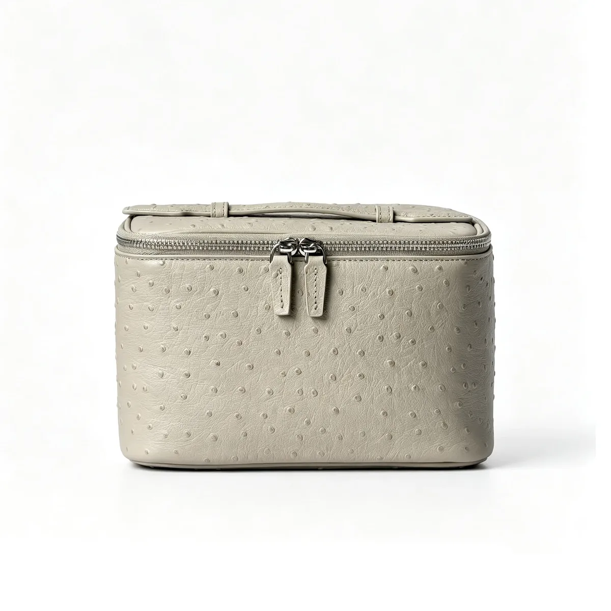 trousse de toilette de voyage en cuir véritable grande capacité, motif autruche, nouvelle collection luxe, portable, pour cosmétiques