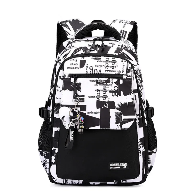 nouveau sac à dos imperméable 2025 pour homme, compatible ordinateur portable 15,6 pouces, imprimé graffiti, sac de voyage oxford pour femme, sac scolaire vintage pour homme