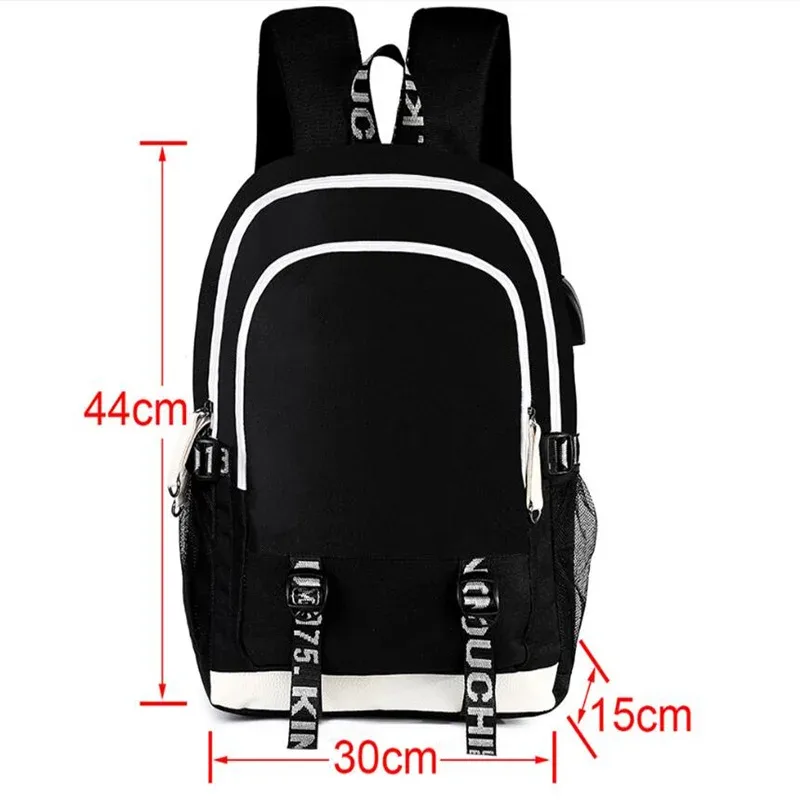 jujutsu kaisen anime sacs à dos adolescents livre cartable unisexe mode usb port de charge ordinateur portable voyage épaule en plein air mochila