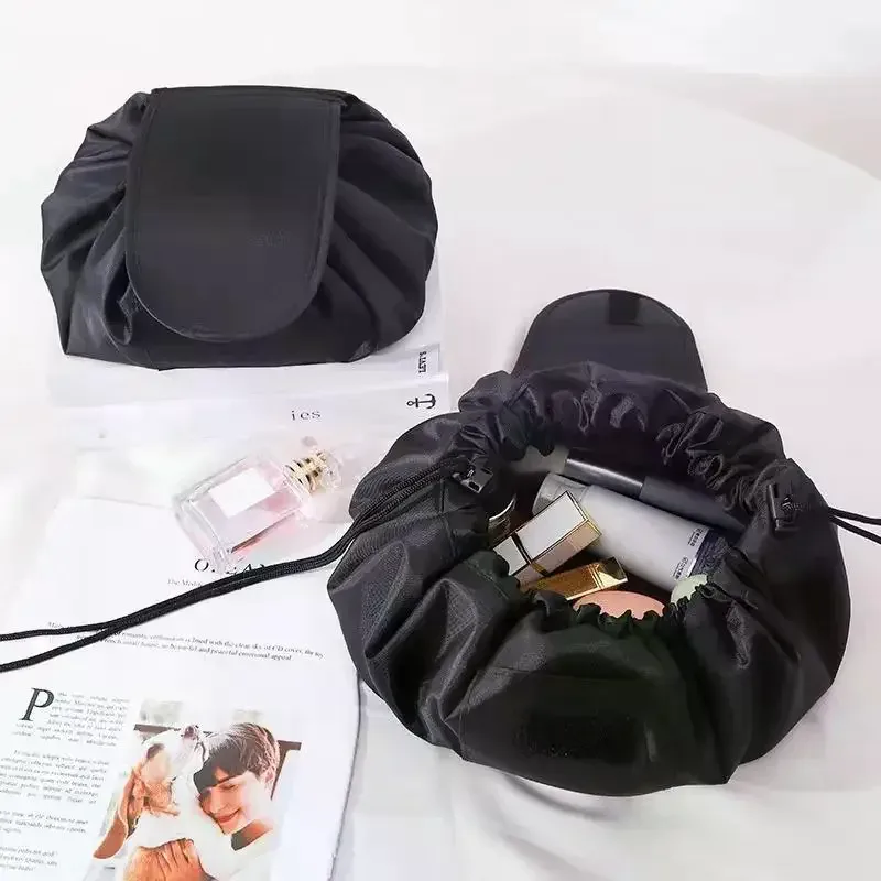 1pc sac cosmétique à cordon pour femmes, sac de rangement de voyage, sac de maquillage portable, étui de toilette imperméable, sac de lavage, pochette de maquillage.