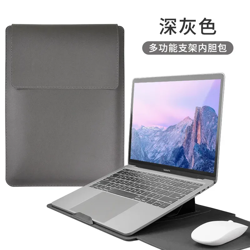 housse d'ordinateur portable de luxe 13-15 pouces avec support, personnalisable pour entreprise, simple, étanche, sacoche de protection, mini sac de rangement tendance