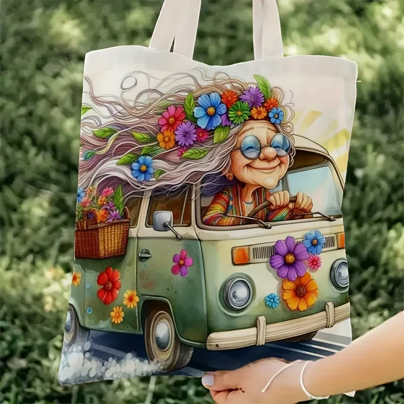 sac fourre-tout vintage hippie en lin pour femme, spacieux, durable et tendance, avec bretelles fixes